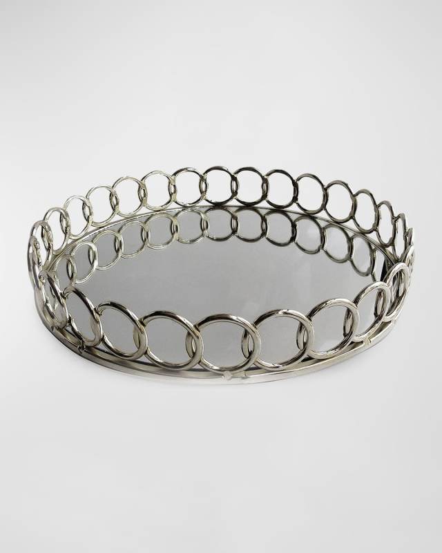 Looped Silver Round Tray
